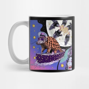 90's style pangolin riding boat in the skies Mug